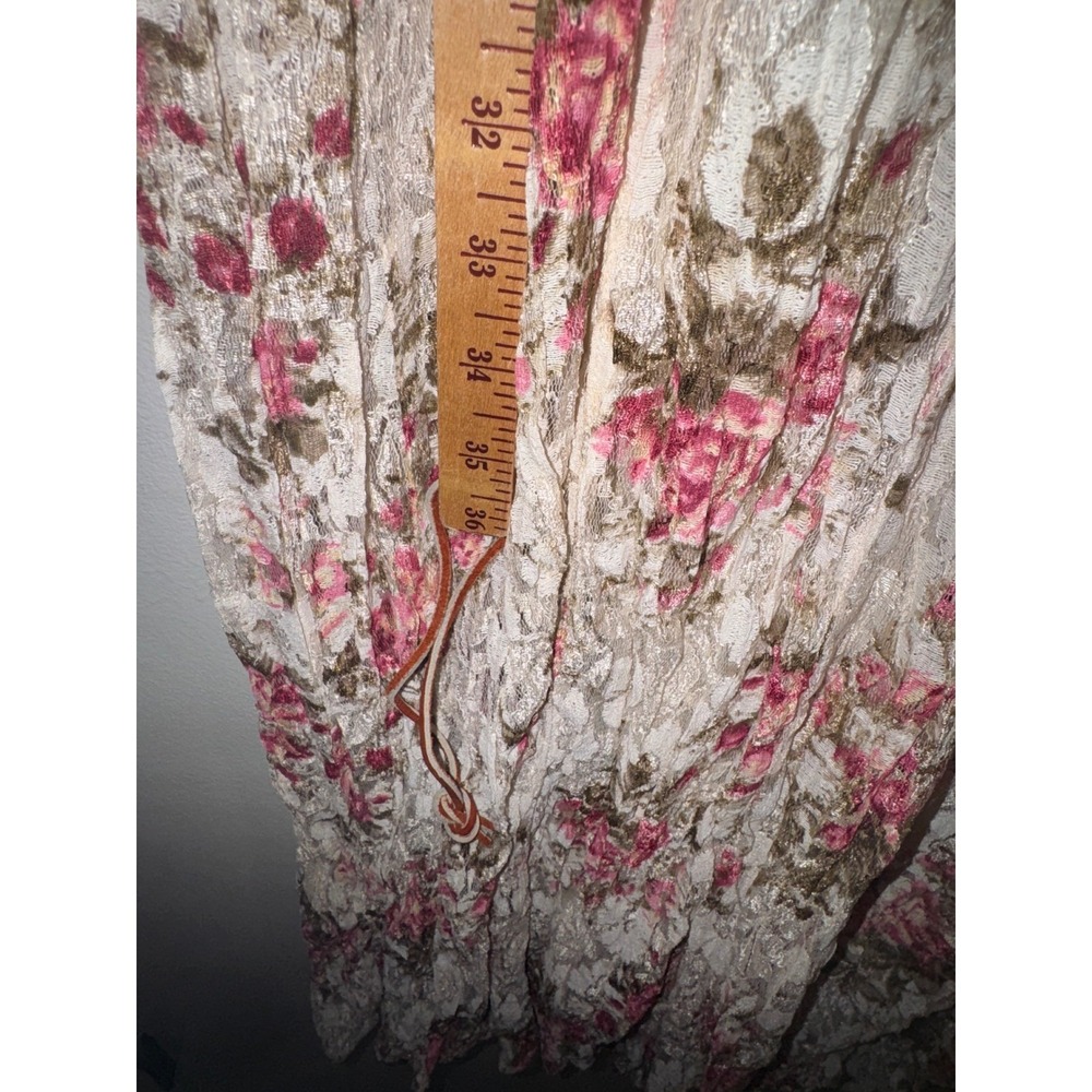 Vtg 90s Sz S Floral Lace Maxi Dress V-Neck Cottagecore Country Romantic Prarier - Picture 3 of 7